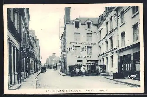 AK La Ferté-Macé /Orne, Rue de la Victoire, Strassenpartie