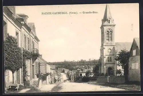 AK Sainte-Gauburge /Orne, Grande-Rue, Strassenpartie