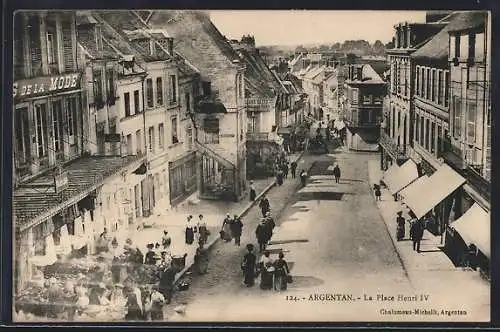 AK Argentan, La Place Henri IV