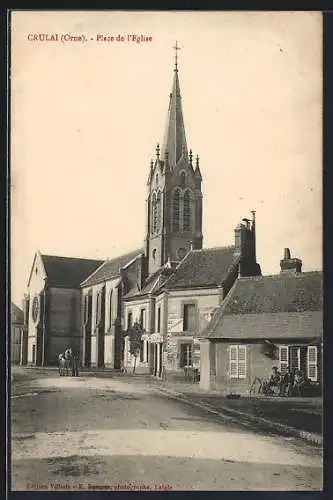 AK Crulai /Orne, Place de l`Eglise