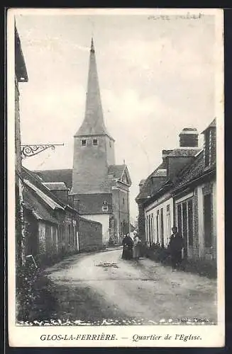 AK Glos-la-Ferrière, Quartier de l`Eglise