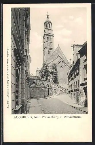 AK Augsburg, Hint. Perlachberg und Perlachturm