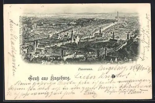 Künstler-AK Augsburg, Panorama