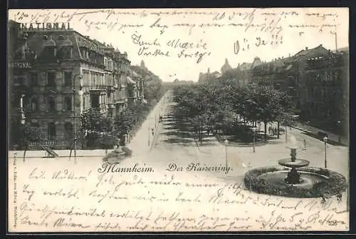 AK Mannheim, Kaiserring aus der Vogelschau