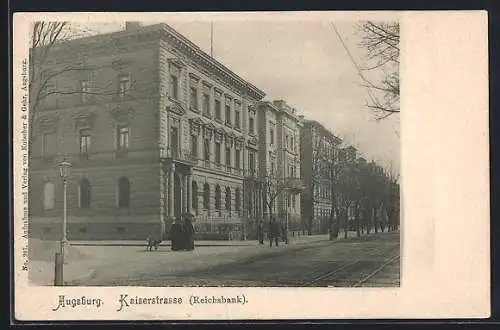 AK Augsburg, Reichsbank an der Kaiserstrasse