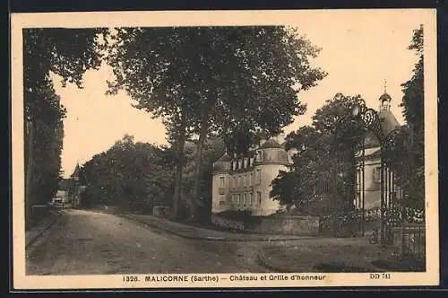 AK Malicorne /Sarthe, Château et Grille d`honneur