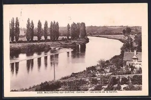 AK Malicorne-sur-Sarthe, les bords de la Sarthe