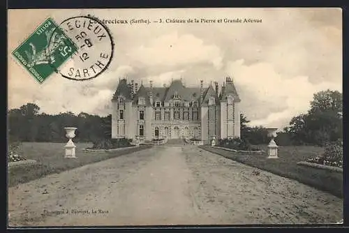 AK Coudrecieux /Sarthe, Château de la Pierre et Grande Avenue