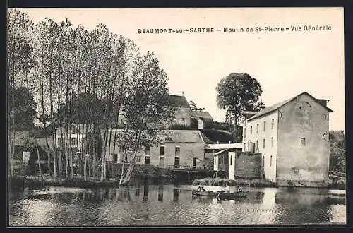 AK Beaumont-sur-Sarthe, Moulin de St-Pierre, Vue Générale