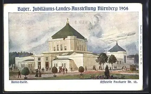 Künstler-AK Nürnberg, Bayerische Landes-Ausstellung 1906, Kunst-Halle