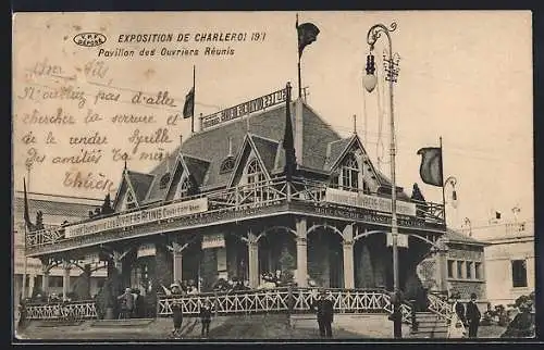 AK Charleroi, Exposition 1911, Pavillon des Ouvriers Réunis