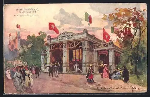 Künstler-AK Milano, Esposizione 1906, Montandon & C., Ponte Chiasso