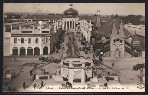 AK Lyon, Exposition Internationale 1914, Avenue des Nations