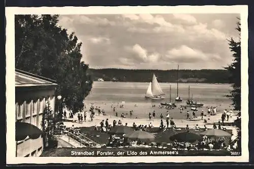 AK Schondorf, Partie am Strandbad Forster, der Lido des Ammersee`s