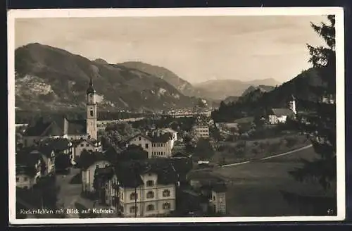 AK Kiefersfelden, Ortspartie mit Blick auf Kufstein