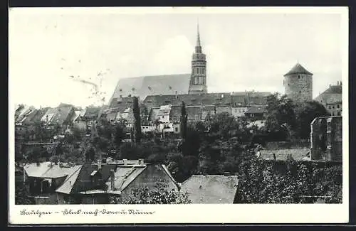 AK Bautzen, Blick auf Dom und Ruine