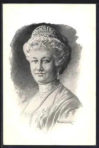 Künstler-AK Portrait Kaiserin Auguste Victoria von Preussen