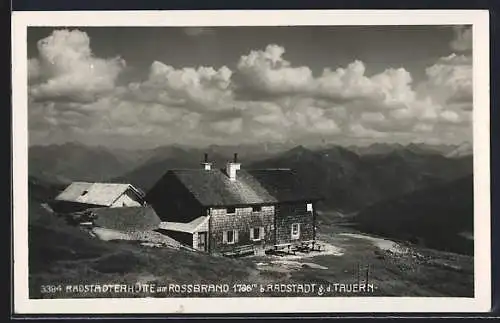 AK Radstädterhütte, Berghütte am Rossbrand gegen die Tauern