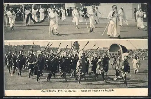 AK Prag, Sokol 1912, Marathon, Pruvod starcu, Odchod vojska na bojiste