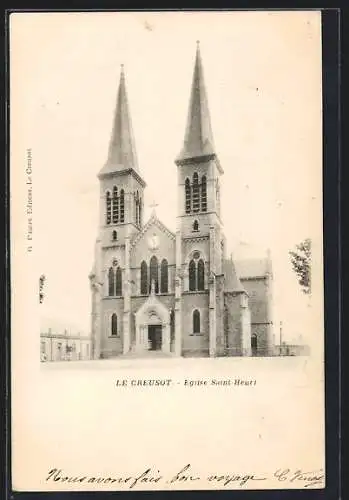 AK Le Creusot, Eglise Saint-Henri