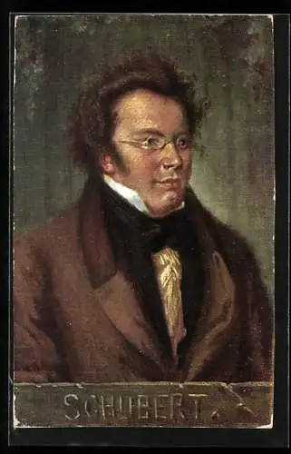 Künstler-AK Portrait des Komponisten Franz Schubert