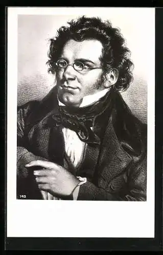 Künstler-AK Komponist Franz Schubert in Portrait