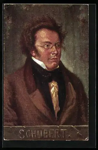 Künstler-AK Portrait des Komponisten Franz Schubert