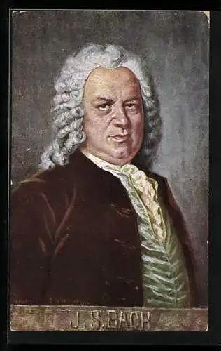 AK Johann Sebastian Bach, Portrait des Komponisten