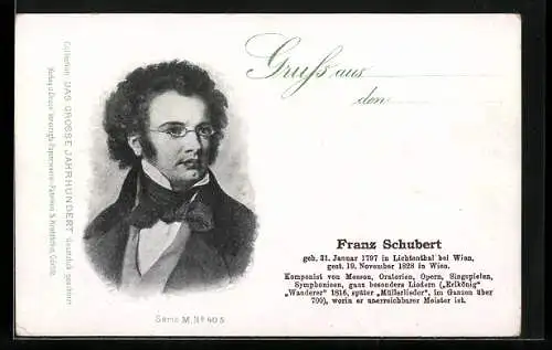 AK Franz Schubert im Portrait