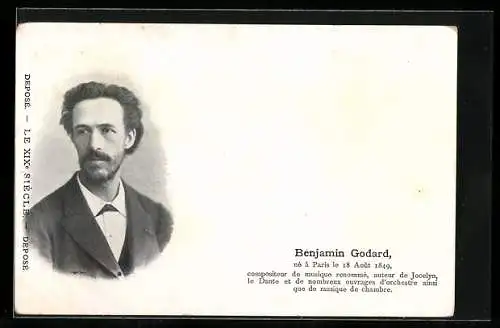 AK Benjamin Godard, né à Paris le 18 Août 1849