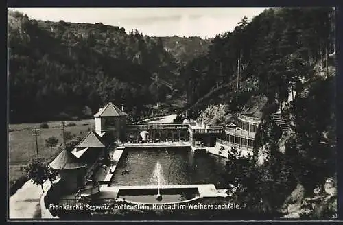 AK Pottenstein /Fränk. Schweiz, Kurbad im Weihersbachtal