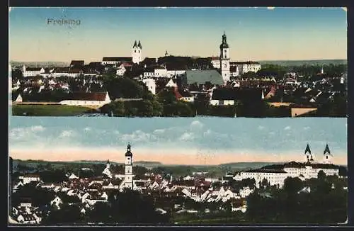 AK Freising, Stadtpanoramen aus der Vogelschau