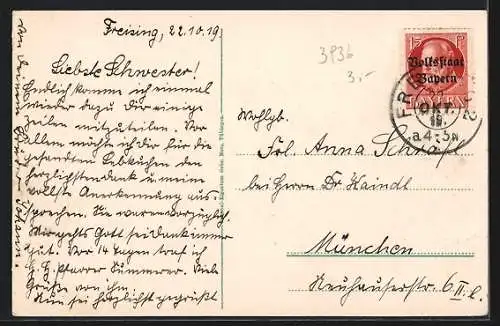 AK Freising, Stadtpanoramen aus der Vogelschau