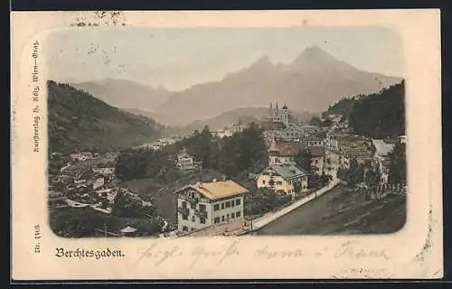 AK Berchtesgaden, Totalansicht mit Gipfelpanorama