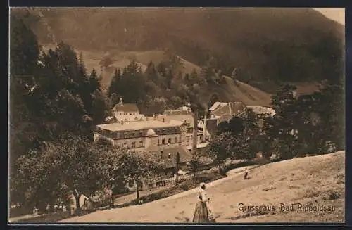 AK Bad Rippoldsau, Ortsansicht von einem Hang aus