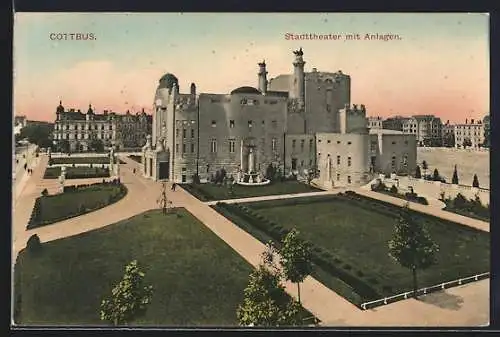 AK Cottbus, Stadttheater mit Anlagen