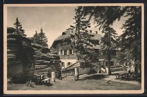 AK Neureichenau, Partie am Unterkunftshaus am Dreisessel