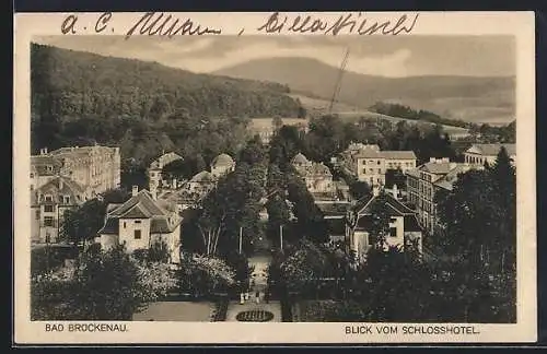 AK Bad Brückenau, Blick vom Schlosshotel auf die Stadt