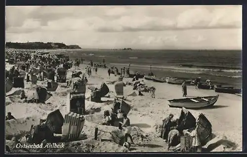 AK Ahlbeck /Ostsee, Strandpartie mit Seeblick