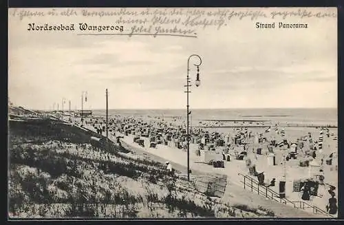 AK Wangeroog /Nordsee, Strand-Panorama von den Dünen aus