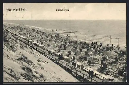 AK Westerland /Sylt, Strandburgen mit Seeblick