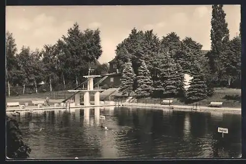 AK Gersdorf /Hohenstein-Ernstthal, Schwimmbad mit Sprungturm