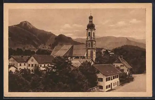 AK Lenggries /Isar, Teilansicht mit Geierstein