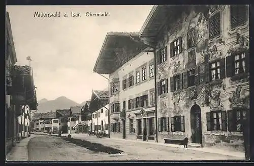 AK Mittenwald / Isar, Strasse am Obermarkt
