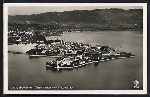 AK Lindau /Bodensee, Gesamtansicht vom Flugzeug aus