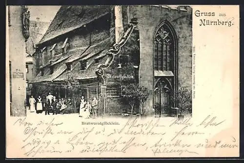 AK Nürnberg, Vor dem Gasthaus Bratwurstglöcklein
