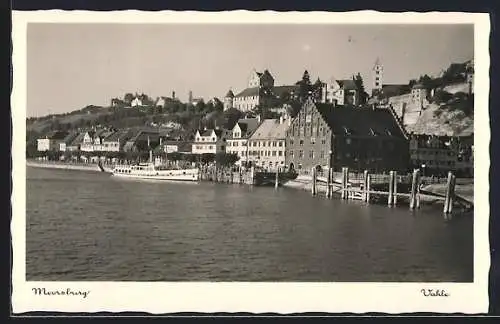 AK Meersburg, Partie mit Burg u. Hafen vom Bodensee aus