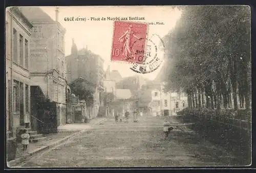 AK Gacé /Orne, Place du Marché aux Bestiaux