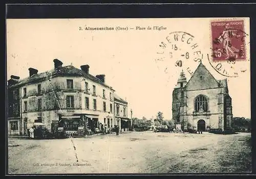 AK Almenesches /Orne, Place de l`Eglise