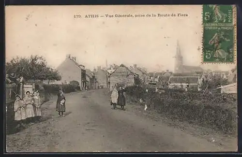 AK Athis, Vue Generale, prise de la Route de Flers